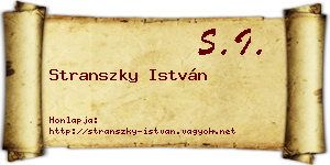 Stranszky István névjegykártya