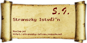 Stranszky István névjegykártya